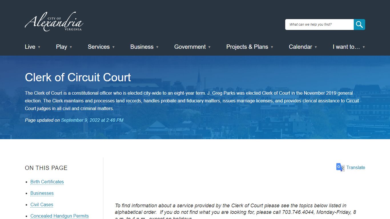 Clerk of Circuit Court | City of Alexandria, VA